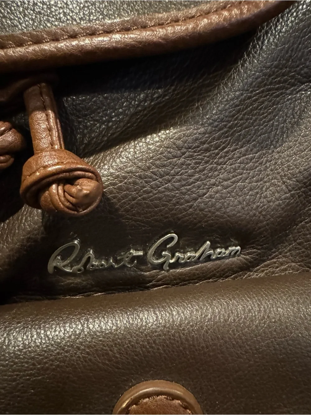Robert Graham Leather Brown Men’s Backpack - Classic Travel Rucksack